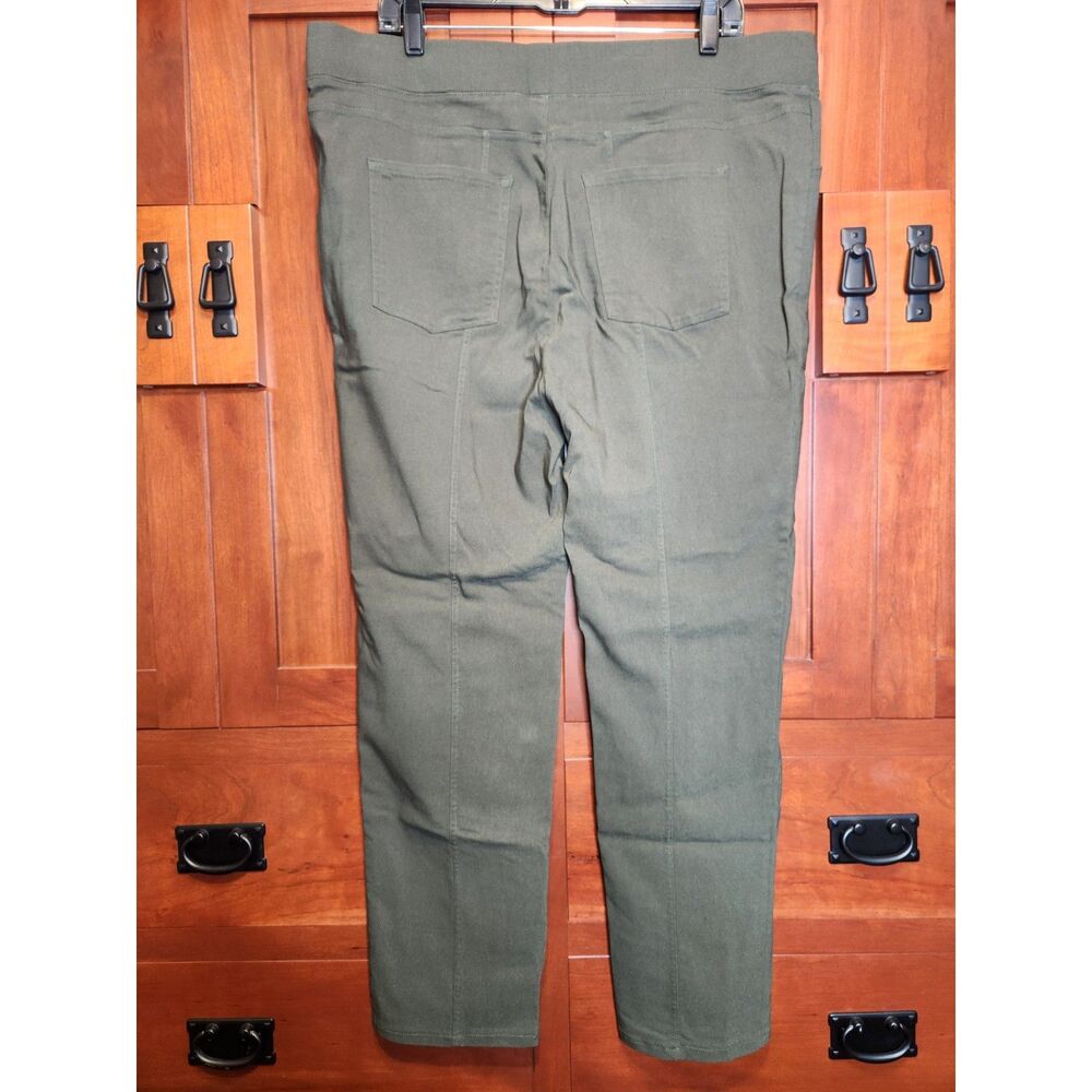 LOGO Lori Goldstein Olive Green Pants Anywhere Stretch Pull On Women's Size 20W